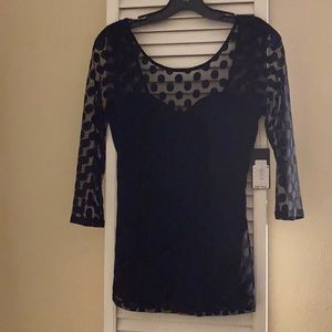 GUESS NWTs, black polka dot top.